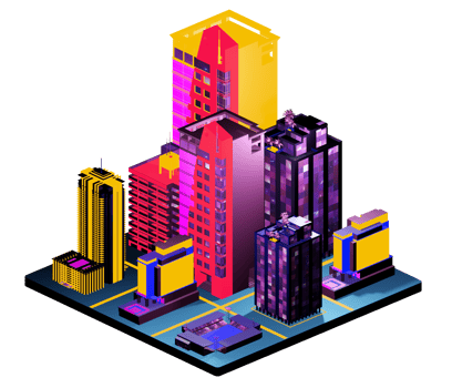 Retro isometric building png