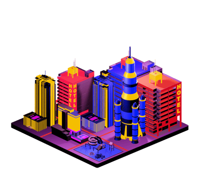 Retro isometric building png