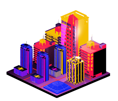 Isometric building in retro style png