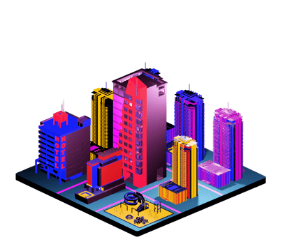 Isometric building in retro style png