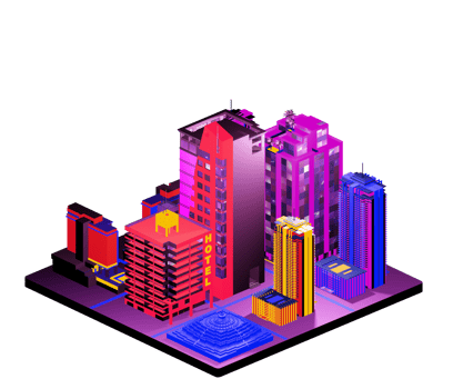 Isometric building in retro style png