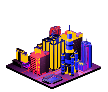 Isometric building in retro style png