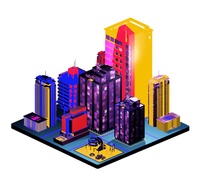 Isometric building in retro style png