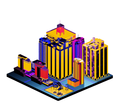Isometric building in retro style png