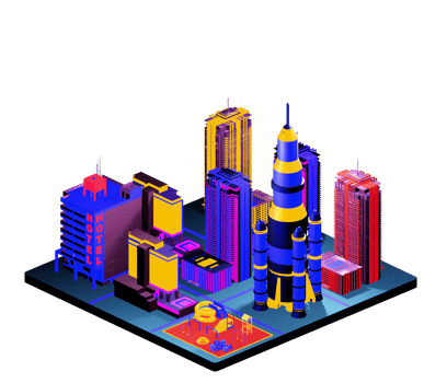 Isometric building in retro style png