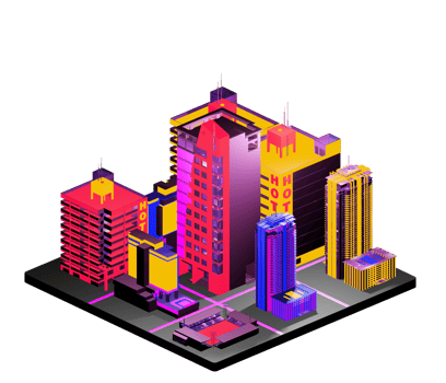Isometric building arrangement png