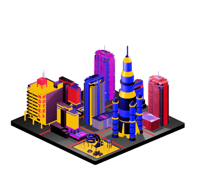 Isometric building arrangement png
