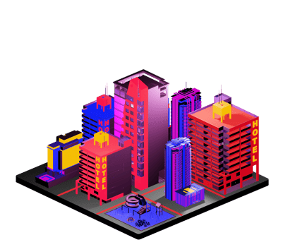 Isometric building arrangement png