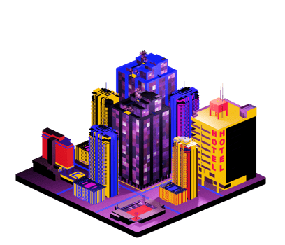 Isometric building in retro style png