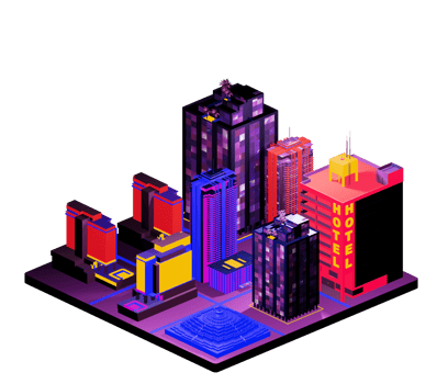 Isometric building in retro style png