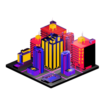 Isometric building in retro style png