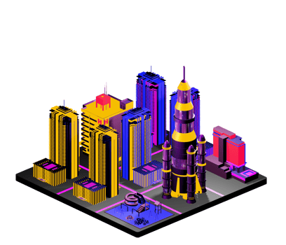 Isometric building in retro style png