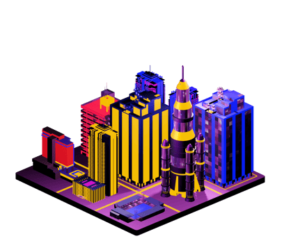 Isometric building in retro style png