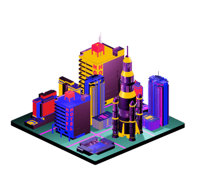 Isometric building in retro style png