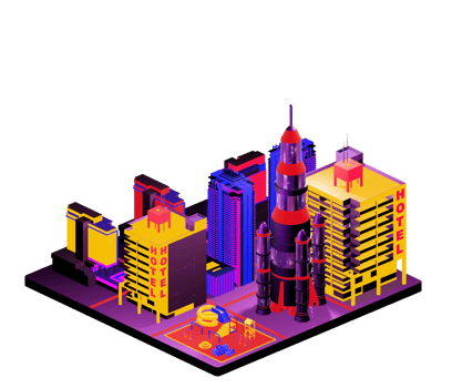 Isometric building in retro style png