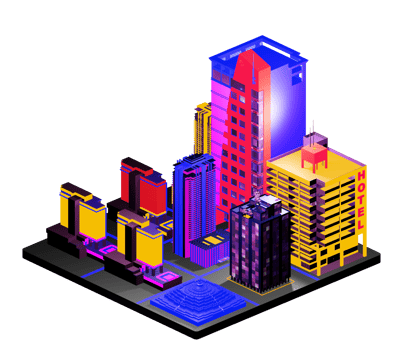 Isometric building in retro style png