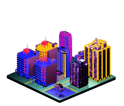 Isometric building in retro style png