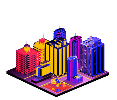 Isometric building in retro style png