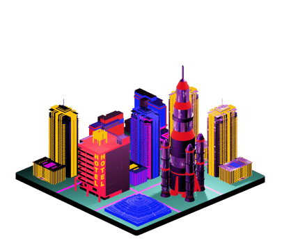 Isometric building arrangement png