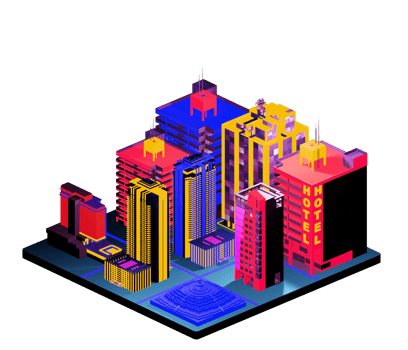 Isometric building arrangement png