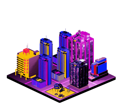 Isometric building arrangement png