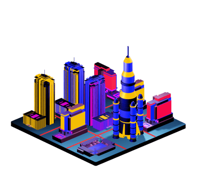 Isometric building arrangement png