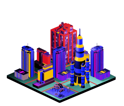 Isometric building arrangement png