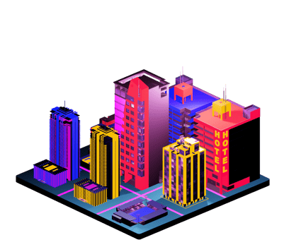 Isometric building arrangement png