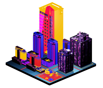 Isometric building arrangement png