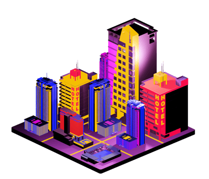 Isometric building arrangement png