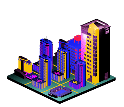 Isometric building arrangement png