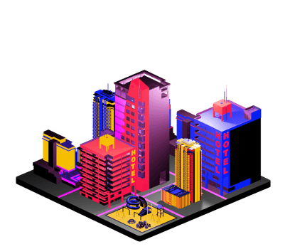 Isometric building arrangement png