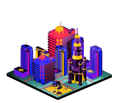 Isometric building arrangement png