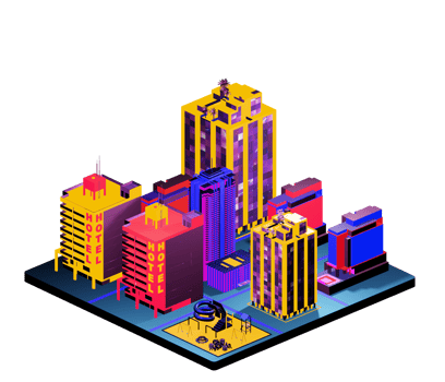 Isometric building arrangement png