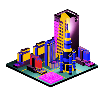 Isometric building arrangement png