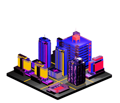Isometric building arrangement png