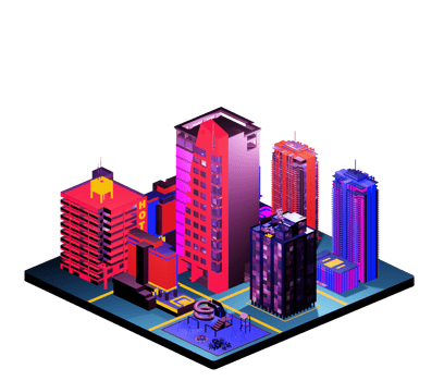 Retro isometric building png