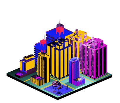 Retro isometric building png