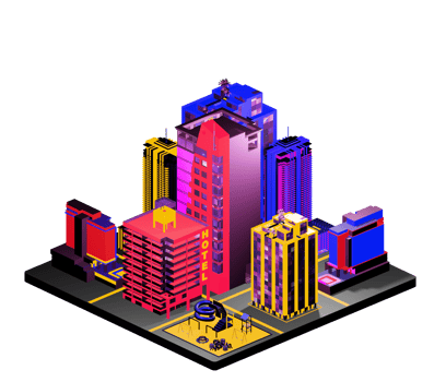 Retro isometric building png