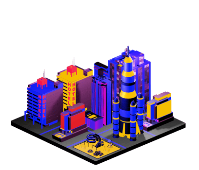 Retro isometric building png