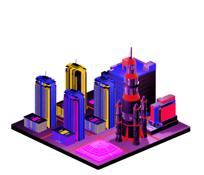 Isometric building in retro style png