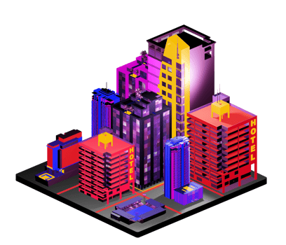 Isometric building in retro style png