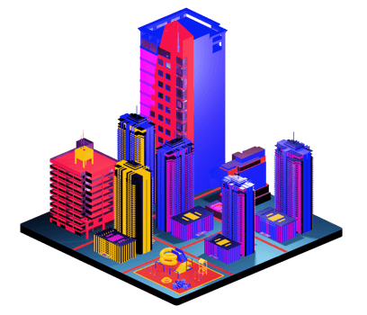 Isometric building in retro style png