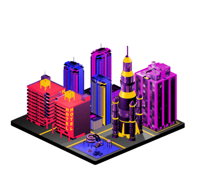 Isometric building in retro style png