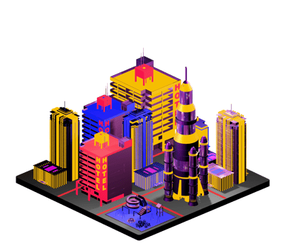 Isometric building in retro style png