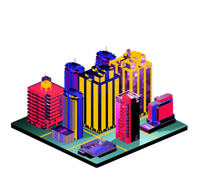 Isometric building in retro style png