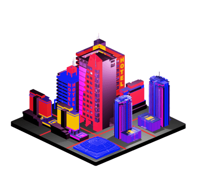 Isometric building in retro style png