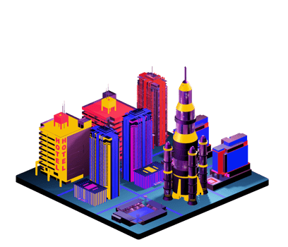 Isometric building in retro style png