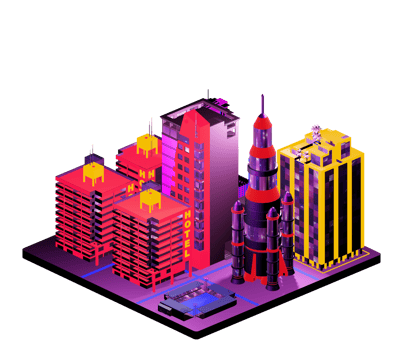 Isometric building in retro style png