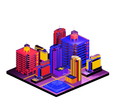Isometric building in retro style png